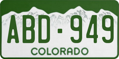 CO license plate ABD949