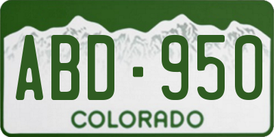 CO license plate ABD950