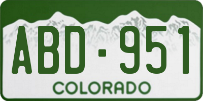 CO license plate ABD951