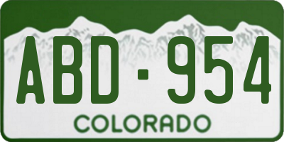 CO license plate ABD954
