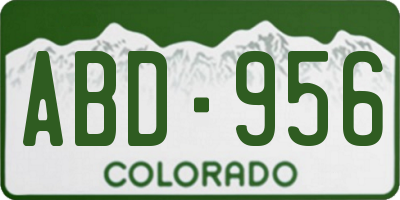 CO license plate ABD956