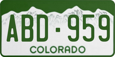 CO license plate ABD959