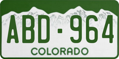 CO license plate ABD964