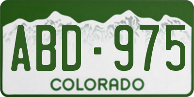 CO license plate ABD975