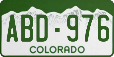 CO license plate ABD976