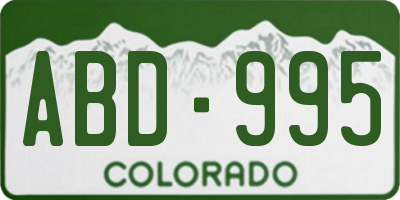 CO license plate ABD995