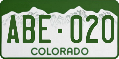 CO license plate ABE020