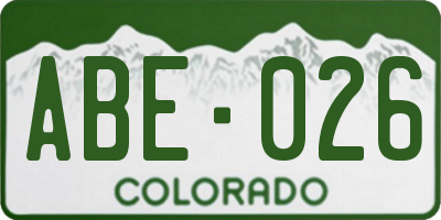 CO license plate ABE026