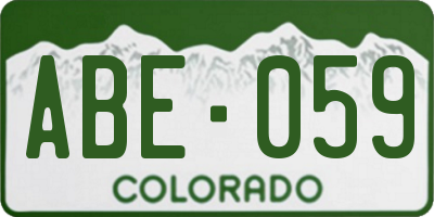 CO license plate ABE059
