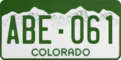 CO license plate ABE061