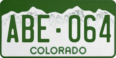 CO license plate ABE064