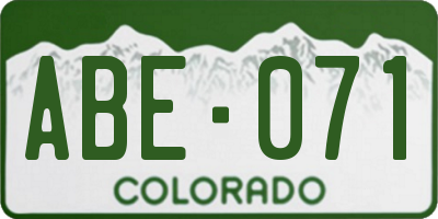 CO license plate ABE071