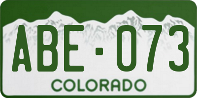 CO license plate ABE073
