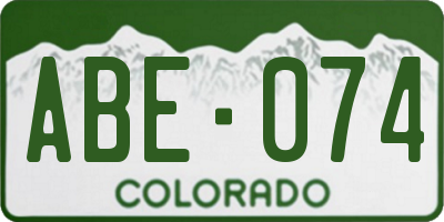 CO license plate ABE074