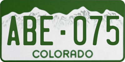 CO license plate ABE075