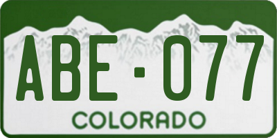 CO license plate ABE077