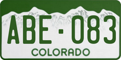 CO license plate ABE083
