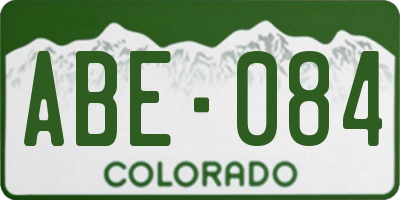 CO license plate ABE084