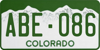 CO license plate ABE086