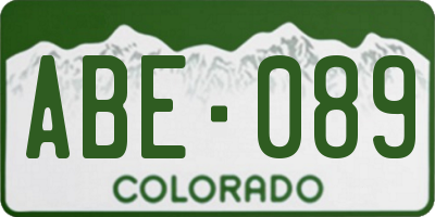 CO license plate ABE089