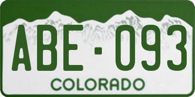 CO license plate ABE093