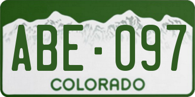 CO license plate ABE097