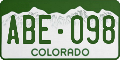 CO license plate ABE098