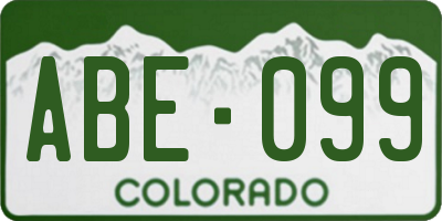 CO license plate ABE099
