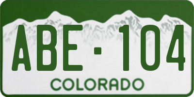 CO license plate ABE104