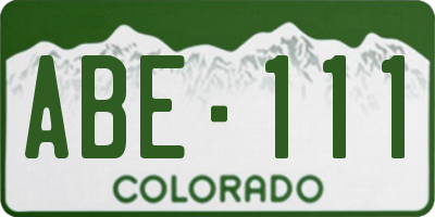 CO license plate ABE111