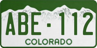 CO license plate ABE112