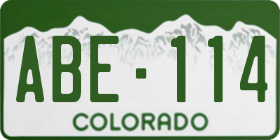 CO license plate ABE114