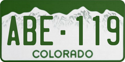 CO license plate ABE119