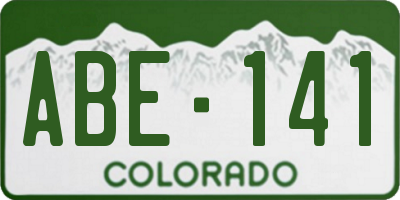CO license plate ABE141