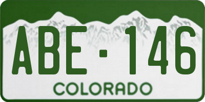 CO license plate ABE146