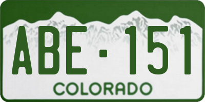 CO license plate ABE151