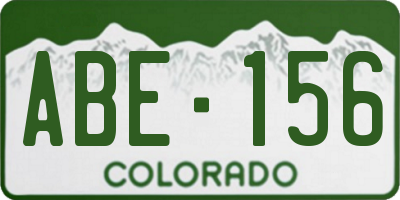 CO license plate ABE156