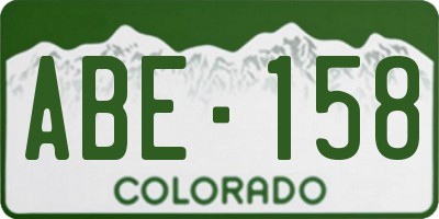 CO license plate ABE158