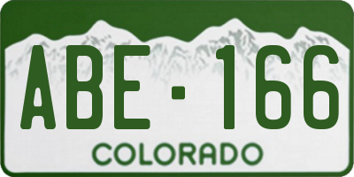 CO license plate ABE166