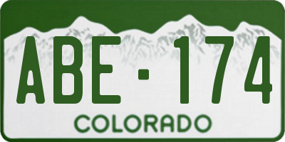 CO license plate ABE174