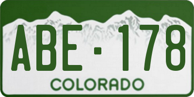 CO license plate ABE178