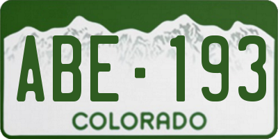 CO license plate ABE193