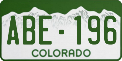 CO license plate ABE196