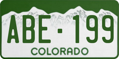 CO license plate ABE199