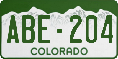 CO license plate ABE204