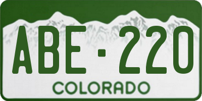 CO license plate ABE220