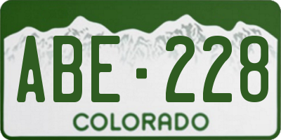 CO license plate ABE228