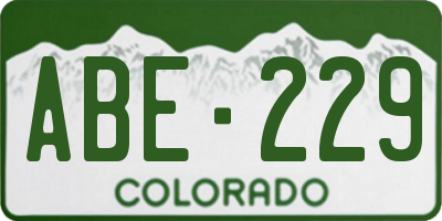 CO license plate ABE229