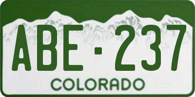 CO license plate ABE237