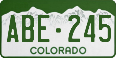 CO license plate ABE245